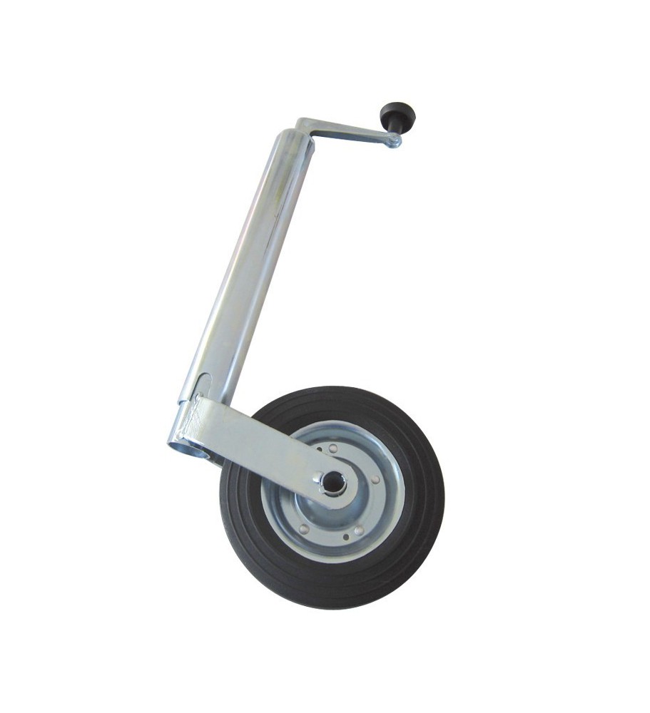 Roue Jockey Ø48 mm – 130 kg – Course 260 mm – Jante Acier et Caoutchouc 200 x 50 mm Roue Jockey Ø48 mm – 130 kg – Course 260 mm – Jante Acier et Caoutchouc 200 x 50 mm