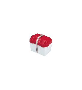 Caisse à batterie rouge - 19,5 x 27 x 20 cm avec sangle