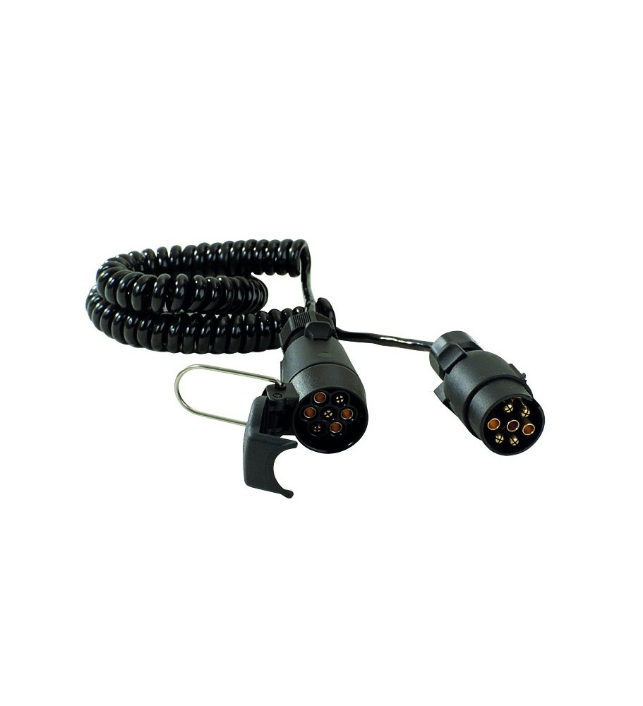 Rallonge spirale mâle/mâle plastique - 5 m - 7 x 0,75 mm² Rallonge spirale mâle/mâle plastique - 5 m - 7 x 0,75 mm²