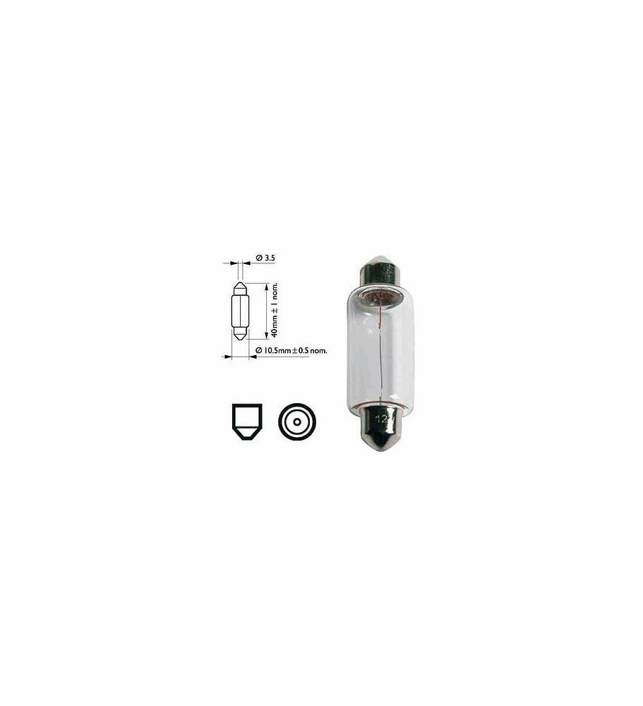 Ampoule navette SV 8,5 8/12V 18W - boîte de 10