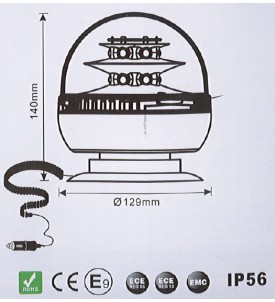 Gyrophare magnétique bi-intensité Taliaplast - ProtecNord, gyrophare