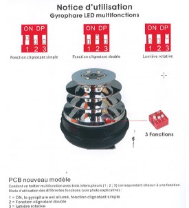 Gyrophare LED - fixation 3 points - simple flash