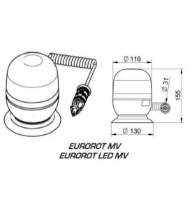 GYROPHARE EUROROT LED BLEU MAGNETIQUE