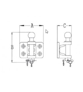 Chape d’attelage avec groupille de sécurité 4 trous Ø 17 mm