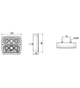 FEU AVANT LED 2 FONCTIONS 12 24 V