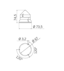 Gyrophare de signalisation machine CTL600, diamètre 60mm, pour applications industrielles.