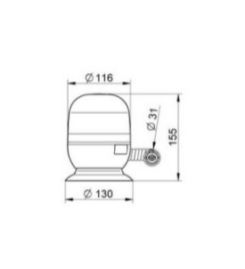 Gyrophare EUROROT magnétique 12/24 V - IP55 - H. 120 mm - Ø 148 mm