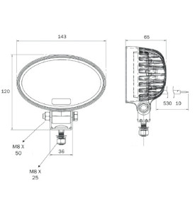 PHARE TRAVAIL LED OVALE 1400 LUMENS