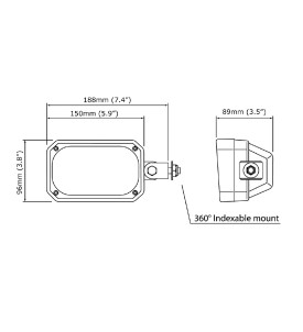 Projecteur de travail rectangulaire