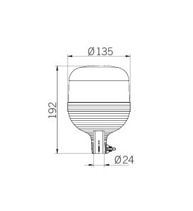 Gyrophare RIGATO tige rigide flash bleu 24 V