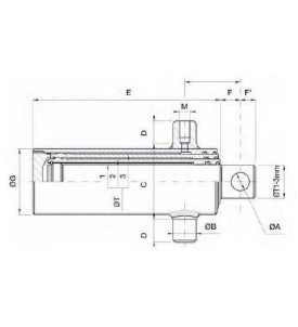 VERIN HYDRAULIQUE SIMPLE EFFET SUP 3EXPAN COURSE 910