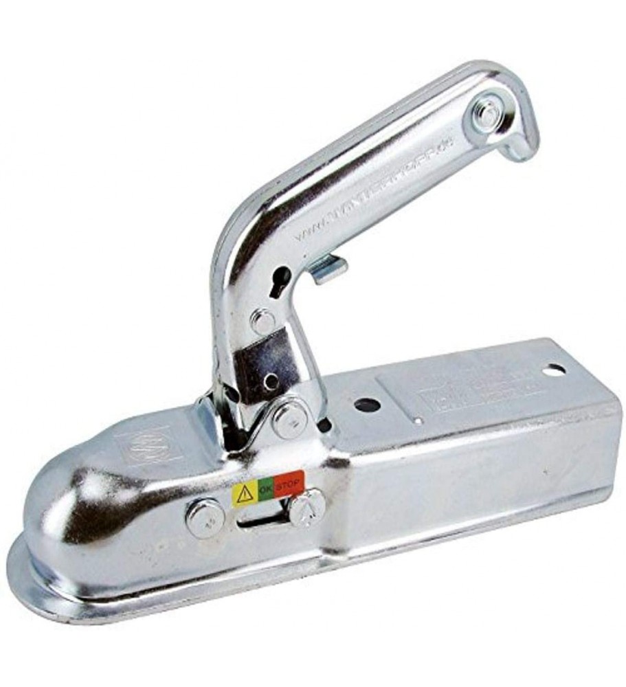 Boîtier D'attelage Tube Carré 50mm - Fixation Verticale - Pour Remorque Non Freinée (jusqu'à 750kg) - Compatible Boule 50mm