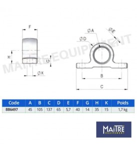 PAIRE DE PALIERS D45 A VISSER