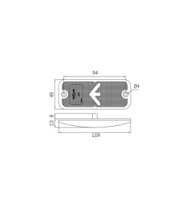 Feu de position latéral flèche LED + câble plat 500mm