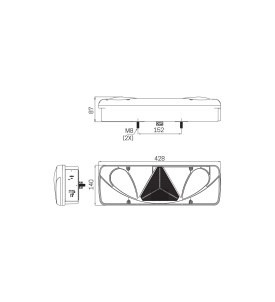 Feu arrière LED multifonctions gauche 12/24V