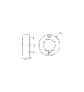 FEU ARRIERE LED ANTIBROUILLARD 12/24V