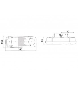 FEU ARRIERE LED 24V 3 FONCTIONS - LCR19 + CONNECTEURS ADDITIONNELS