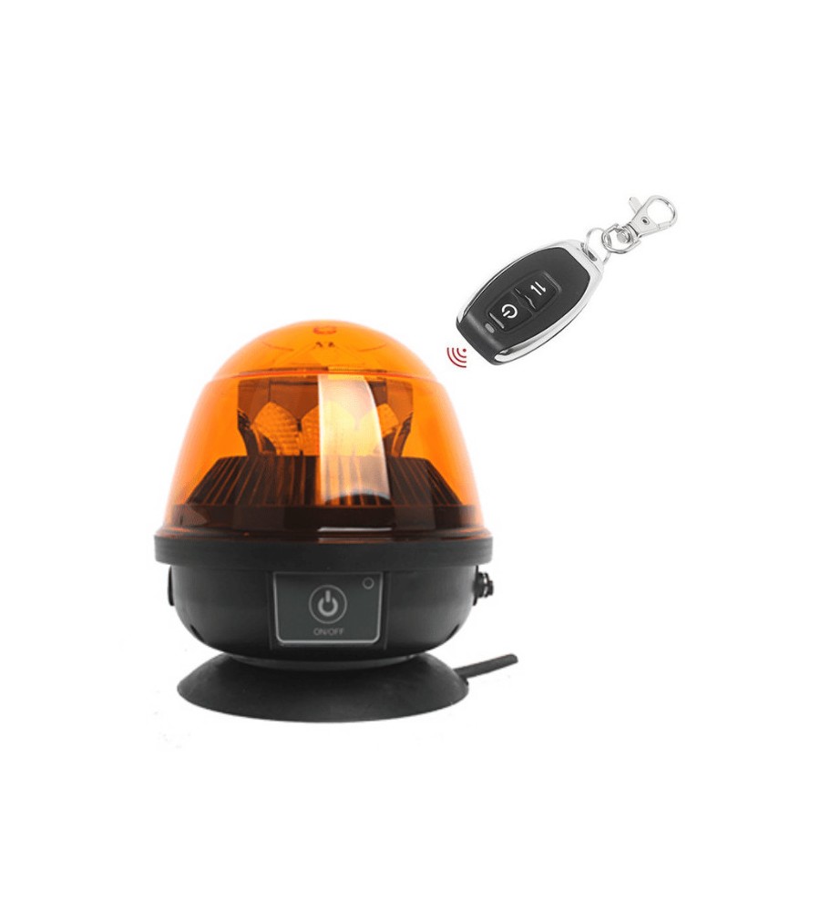 GYROPHARE 10 LED MAGNETIQUE AUTONOME + TELECOMMANDE