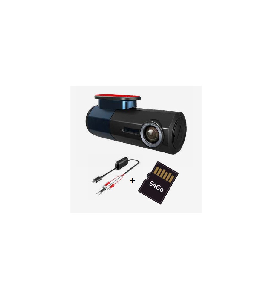 DASHCAM + CABLE 12/24V + CARTE SD 64GO