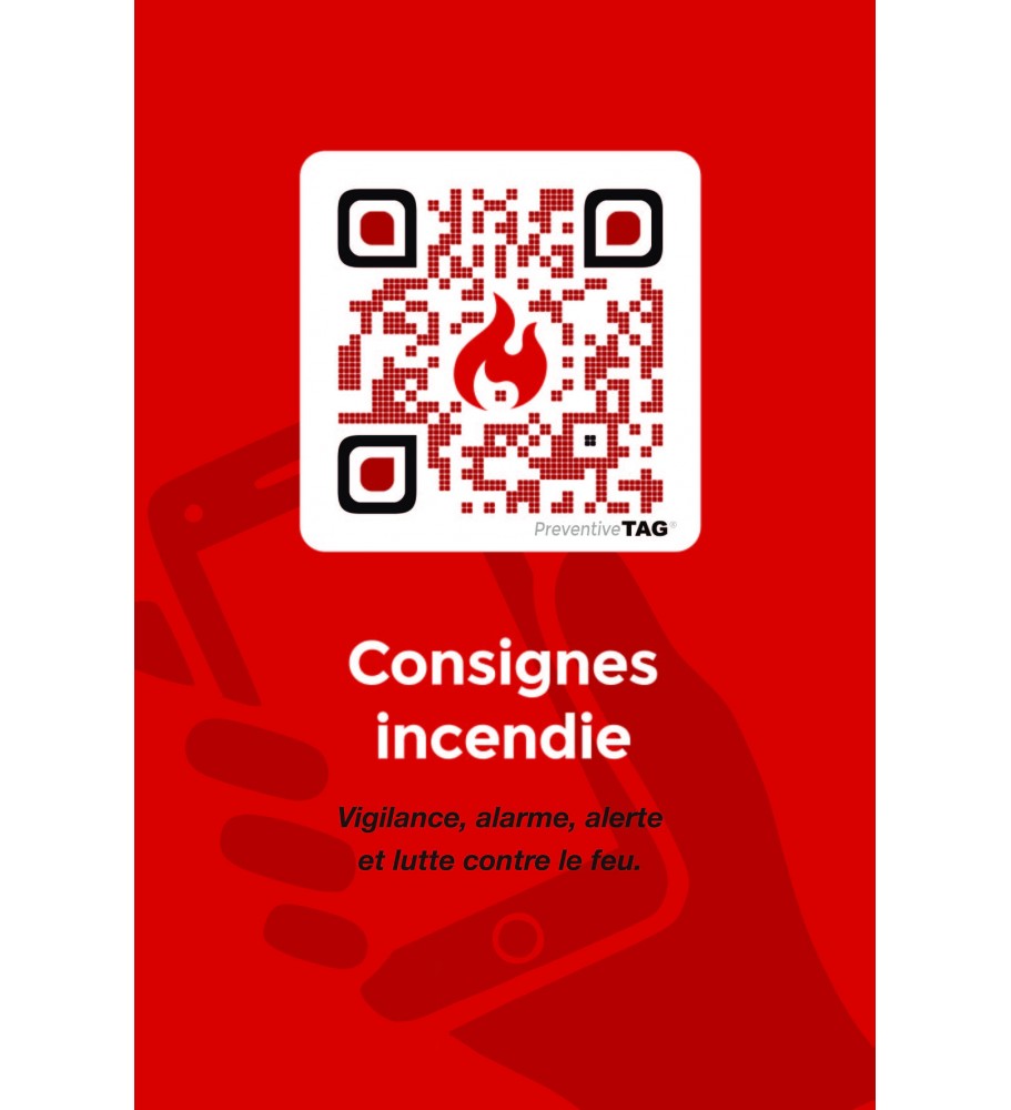 Panneau extincteur feux A et B avec code QR Panneau extincteur feux A et B avec code QR