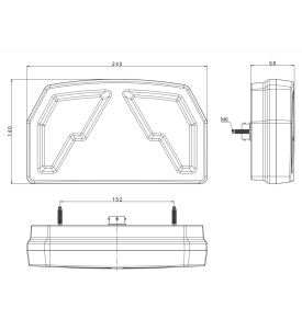 FEU ARRIERE G/D LED 12V 3 FONCTIONS