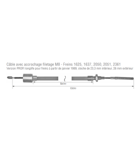 CABLE DE FREIN ALKO LONG. 1130 MM