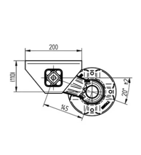 Essieu non freiné - 750 kg - 4TR130 - EAB 1180 MM - schéma