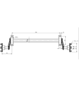 Essieu non freiné - 750 kg - 4TR130 - EAB 1180 MM - SCHEMA